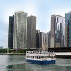 Chicago, skyline, skyscraper, boat, river, architecture photo, building, free stock photos, free images, royalty-free image