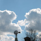 windmill, cumulus clouds, clouds, cloudy sky, cloudscape, weather, sky photo, free photo, stock photos, royalty-free image