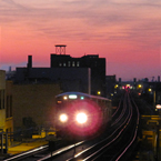 train, train stop, train track, CTA Chicago, night train, public transportation, vehicle, free photo, stock photo, free picture, stock photography, royalty-free image